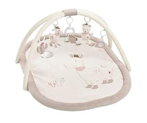 Fehn Couverture d'activités 3D Arche de jeu Pérou, Couverture d'éveil pour bébé avec 5 jouets amovibles à attraper, pour bébs et enfants à partir de 0+ mois, Tapis d'éveil comme cadeau de naissance