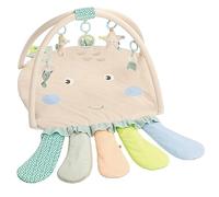 Fehn Couverture d'activités 3D Arche de jeu Pieuvre - avec 5 jouets amovibles à attraper - Couverture d'éveil pour bébés et jeunes enfants à partir de 0+ mois - Tapis d'éveil comme cadeau de naissance