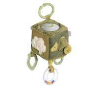Fehn Cube d'activités Caméléon - Jouet Moteur pour bébé | Avec éléments de préhension et anneau C pour suspendre, 10 x 10 cm, dès 0 mois