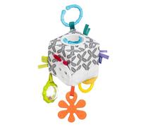 Fehn Cube d'activités Chenille - Jouet Moteur pour bébé | Avec éléments de préhension et anneau C pour suspendre, 10 x 10 cm, dès 0 mois