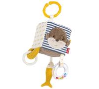 Fehn Jouet d'activité Cube Otter - Motricité, éléments à saisir, à suspendre - 0+ mois - 10 x 10 cm