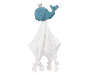 Fehn Doudou Baleine NATUR - Compagnon de Jeu et Doudou en Coton Issu de l'agriculture Biologique - avec attache pour tétine - pour bébés et jeunes enfants à partir de 0+ mois