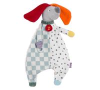 Fehn Doudou Chien NATUR - Compagnon de Jeu et Doudou en Coton Issu de l'agriculture Biologique - avec attache pour tétine - pour bébés et jeunes enfants à partir de 0+ mois