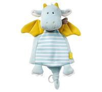 Fehn Doudou dragon - camarade de jeu - aide à l’Endormissement et peluche à saisir, toucher, câliner et aimer - avec fixation pour tétine - pour Bébés et Tout-Petits dès 0 Mois