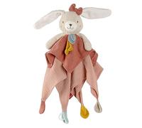 Fehn Doudou Lapin NATUR - Compagnon de Jeu et Doudou en Coton Issu de l'agriculture Biologique - avec attache pour tétine - pour bébés et jeunes enfants à partir de 0+ mois