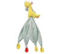 Fehn Doudou Mousseline Dinosaure - Jeu & Sommeil | En mousseline de coton avec une petite peluche à saisir, toucher et câliner - pour bébés et tout-petits dès la naissance