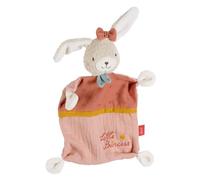 Fehn Doudou Mousseline Lapin Princess - Jeu & Sommeil | En mousseline de coton avec une petite peluche à saisir, toucher et câliner - pour bébés et tout-petits dès la naissance