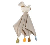 Fehn Doudou Mousseline Mouton - Jeu & Sommeil | En mousseline de coton avec une petite peluche à saisir, toucher et câliner - pour bébés et tout-petits dès la naissance