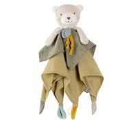 Fehn Doudou mousseline Ours vert - Jeu & sommeil | En mousseline de coton avec une petite peluche à saisir, toucher et câliner - pour bébés et tout-petits dès la naissance