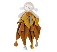 Fehn Doudou Mouton NATUR - Compagnon de Jeu et Doudou en Coton Issu de l'agriculture Biologique - avec attache pour tétine - pour bébés et jeunes enfants à partir de 0+ mois