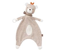 Fehn Doudou ours NATUR - Compagnon de Jeu et Doudou en Coton Issu de l'agriculture Biologique - avec attache pour tétine - pour bébés et jeunes enfants à partir de 0+ mois