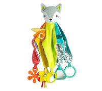Fehn Activity-Schmusetuch Fuchs Deluxe - Plüschtier, Einschlafhilfe & Schnuffeltuch mit Rassel, Quietsche, Raschelpapier, Spiegel, Beißer zum Knuddeln, Greifen - für Babys & Kleinkinder ab 0+ Monaten