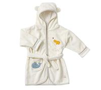 Fehn FehnNATUR 056464 Peignoir à capuche douillette avec motif animal 100% coton bio - Pour bébés et tout-petits à partir de 6 mois - Taille : 80 cm