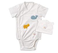 Fehn FehnNATUR 056532 Ensemble body et bonnet pour bébé unisexe en 100 % coton bio - Pour nouveau-né de 0 à 3 mois - Taille : 50/56
