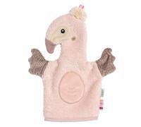 Fehn Gant de toilette Flamant rose - Débarbouillette bébé | Pour un bain joyeux, absorbant et tout doux - pour bébés et enfants dès la naissance