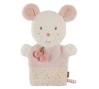 Fehn Gant de Toilette Souris - Débarbouillette bébé | Pour un bain joyeux, absorbant et tout doux - avec broderie phosphorescente, dès la naissance