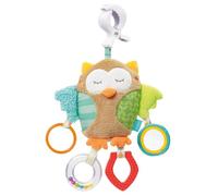 Fehn Peluche d’éveil hibou - Jouet de développement moteur à suspendre - Jouet anneau de dentition pour bébés et enfants à partir de 0+ mois