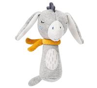 Fehn 052114 Stabrassel Esel fehnNATUR Motorik-Spielzeug mit Rassel aus zertifizierter Bio-Baumwolle (kbA) treuer Begleiter für Babys und Kleinkinder ab 0+ Monaten, 00052114, Grau