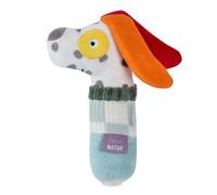 Fehn Hochet bâton chien NATUR - avec hochet et coton issu de l'agriculture biologique - favorise l'apprentissage précoce de manière ludique - pour les bébés et les jeunes enfants dès la naissance