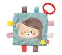 Fehn Hochet Bruno - Jouet avec couinement et languettes en tissu - Jouet bruissant - Jouet pour bébé avec anneau de fixation pratique - Hochet pour bébés et jeunes enfants à partir de 0+ mois