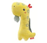 Fehn 051094 Stabgreifling Dino - Kuscheltier-Greifling zum Rasseln, Quietschen, Fühlen, Spielen - ein treuer Begleiter für Babys und Kleinkinder ab 0+ Monaten