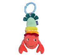 Fehn Hummer mit Vibration - Motorikspielzeug zum Aufhängen für Kinderwagen, Kinderbett und Babyschale - zum Beißen, Greifen und Geräusche erzeugen - Spielzeug für Babys und Kinder ab 3+ Monaten