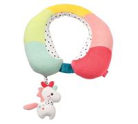 Fehn Licorne Coussin pour le cou - Appui-tête ergonomique avec un animal hochet licorne - pour la voiture, la poussette & le siège d'enfant - pour bébés & jeunes enfants à partir de 6+ mois