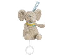 Fehn Mini boîte à musique Éléphant Erik - Doudou pour bébé | Boîte à musique à remonter avec mélodie Sais-tu combien d’étoiles - apaise bébé dès la naissance