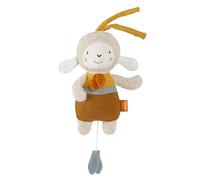 Fehn Mini boîte à Musique Mouton - Doudou & Aide au sommeil en coton issu de l'agriculture biologique - mélodie Sais-tu combien il y a d'étoiles - pour bébés et jeunes enfants à partir de 0+ mois