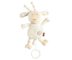 Fehn Mini boîte à musique mouton - Doudou et aide au sommeil: boîte à musique à remonter avec la douce mélodie de la Berceuse de Brahms - pour bébés et jeunes enfants à partir de 0+ mois