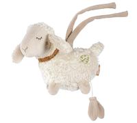 Fehn Mini boîte à musique Mouton Nature – Doudou coton bio, mélodie Berceuse de Brahms, 0+ mois