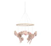 Fehn Mobile en bois flamant rose - avec d'adorables figurines en tissu - Aide au sommeil pour apaiser et occuper - pour les bébés de 0 à 5 mois