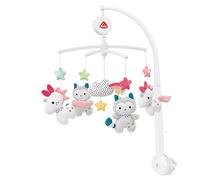 Fehn Mobile musical Aiko & Yuki Friends - Mobile à remonter avec mélodie | Mélodie Berceuse de Mozart et figurines pour occuper et apaiser bébé - avec fixation au lit, de 0 à 5 mois