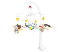 Fehn Mobile musical Bruno - Mobile à remonter avec mélodie | Mélodie Sais-tu combien d'étoiles et figurines pour occuper et apaiser bébé - avec fixation au lit, de 0 à 5 mois