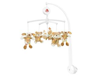 Fehn Mobile musical Rainbow - Mobile à remonter avec mélodie | Mélodie Bonne lune et figurines pour occuper et apaiser bébé - avec fixation au lit, de 0 à 5 mois
