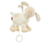 Fehn Peluche Musicale en Forme de Mouton - Doudou avec douce mélodie d'aide à l'endormissement "Bonsoir, bonne nuit" - Jouet pour bébé pour la route et la maison - Jouet musical