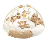 Fehn nid d'Éveil 3D Arche de jeu Rainbow - Couverture d'éveil rond avec 5 jouets amovibles à attraper - pour bébés et enfants à partir de 0+ mois - Tapis d'éveil comme cadeau de naissance