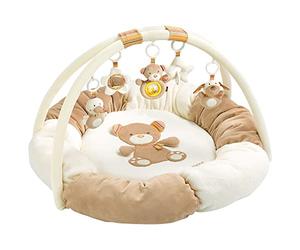 Fehn nid d'Éveil 3D Arche de jeu Rainbow - Couverture d'éveil rond avec 5 jouets amovibles à attraper - pour bébés et enfants à partir de 0+ mois - Tapis d'éveil comme cadeau de naissance