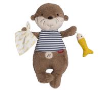 Fehn Otter - Aide à s'endormir avec module sonore : loutre en peluche avec module sonore électronique amovible avec capteur cri - Boîte à musique pour bébés et tout-petits à partir de 0 mois