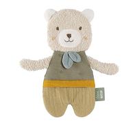 Fehn Knister-Bär fehnNATUR - Activity-Rascheltier mit Bio-Baumwolle (kbA) zum Greifen, Spielen & Geräusche erzeugen - idealer Begleiter für Babys und Kleinkinder