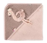 Fehn Poncho de Bain à Capuche Flamant Rose - Serviette éponge pour bébé | Absorbant et tout doux, avec capuche et motif animal - serviette de bain pour bébés et jeunes enfants dès la naissance