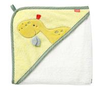Fehn Serviette de bain dinosaure - poncho en éponge - Serviette avec dinosaure - Serviette de bain avec capuche pour bébés et jeunes enfants à partir de 0+ mois - dimensions 80 x 80 cm
