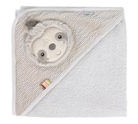 Fehn Serviette de Bain en Tissu Éponge avec Capuche et Adorable Motif de Paresseux, Poncho Absorbant et Douillet, pour Bébés et Tout-Petits dès 0 Mois