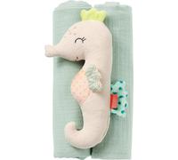 Fehn Set cadeau 3 pièces enfants de la mer hippopotame mousseline avec hochet à tige
