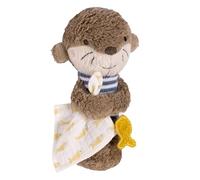 Fehn hochet câlin stick loutre - Doudou hochet, couinement, toucher, jeu - un compagnon fidèle pour les bébés et les jeunes enfants à partir de 0+ mois