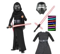 Fehodun Costume de tunique pour enfant Kylo Ren de qualité supérieure avec casque, sabre laser, réveil de la force, combinaison SW, Halloween, noir