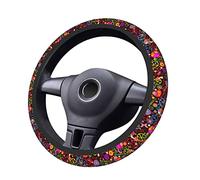 FeHuew Housse de volant colorée à motif hippie de paix et d'amour pour femmes et filles, 38,1 cm, universelle, antidérapante, convient pour véhicules, camions, VUS
