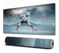 FEHWI Grand Tapis de Souris de Jeu avec Bords surpiqués et Dos antidérapant,sous-Main pour Clavier et Souris,Cadeaux pour Mari de la Part de sa Femme Joueur de Hockey sur Glace sur Patinage,75x40 cm