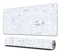 FEHWI Grand Tapis de Souris de Jeu avec Bords surpiqués et Dos antidérapant,sous-Main pour Clavier et Souris,Éducation mathématique avec des Chiffres, des formules manuscrites, des tâches, d,75x40 cm