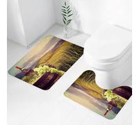 FEHWI Lot de 2 Tapis de Salle de Bain pour la Salle de Bain - Antidérapants et lavables - pour Douche, Baignoire,Vin, Italie Toscane Campagne Rurale Nous, Sets de Table résistants à la Chaleur